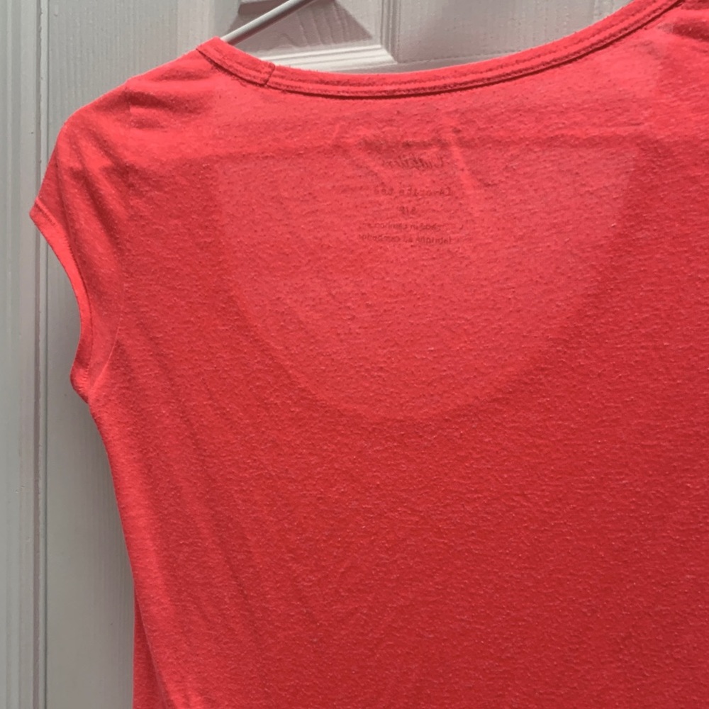 American Eagle Favorite Tee T-Shirt Coral Scoop Neck Fitted Soft Short Sleeve - Picture 6 of 7